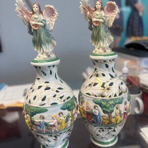 1950's Italian Antique Capodimonte Vase/Lamp Vase